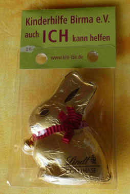 die kleinen Schoko- Osterhasen fanden reißenden Absatz