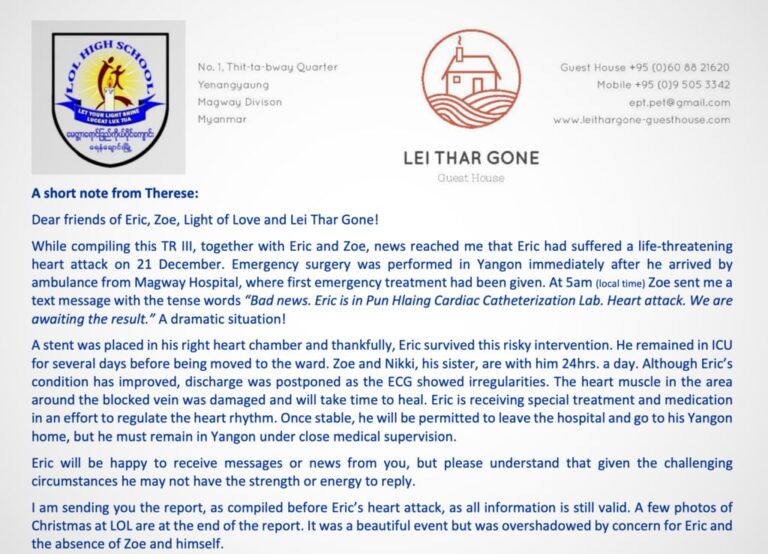 Quartalsbericht III 2019 - Projekt Yenangyaung